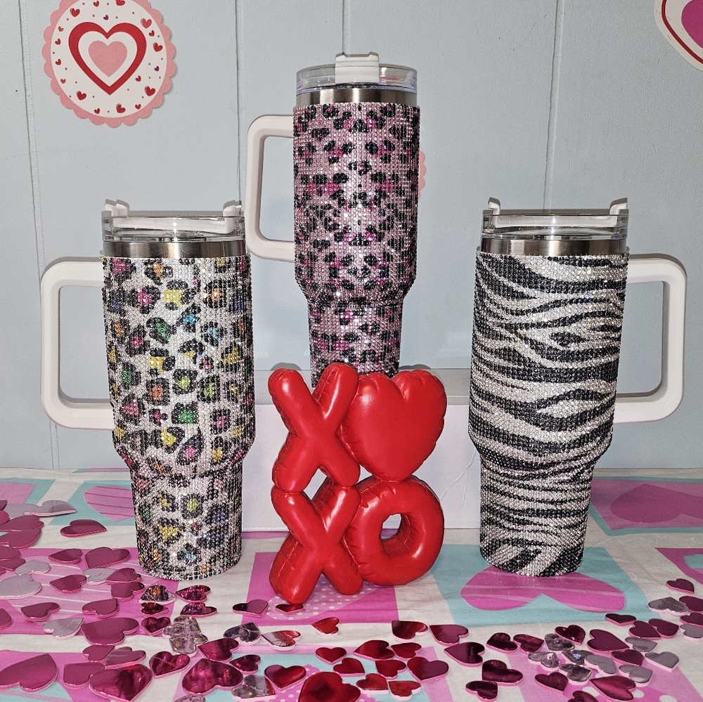 Zebra Rhinestone Tumbler - Picture 2 of 2